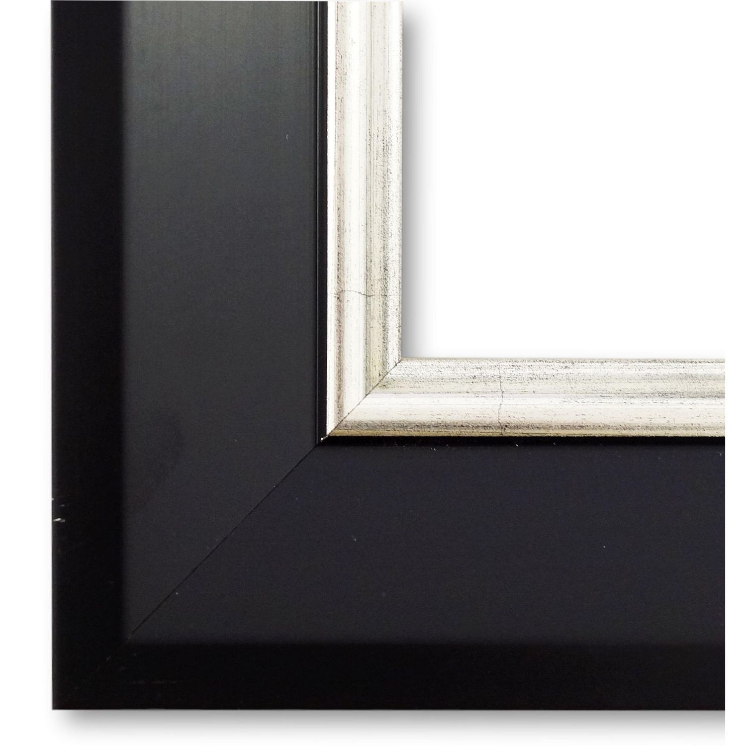 Bilderrahmen Nördlingen antik vintage verziert in Schwarz Silber 100x150 cm mit Plexiglas