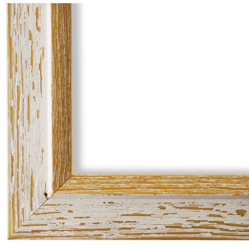 Bilderrahmen Catanzaro vintage shabby landhaus in Weiß Braun aus Holz