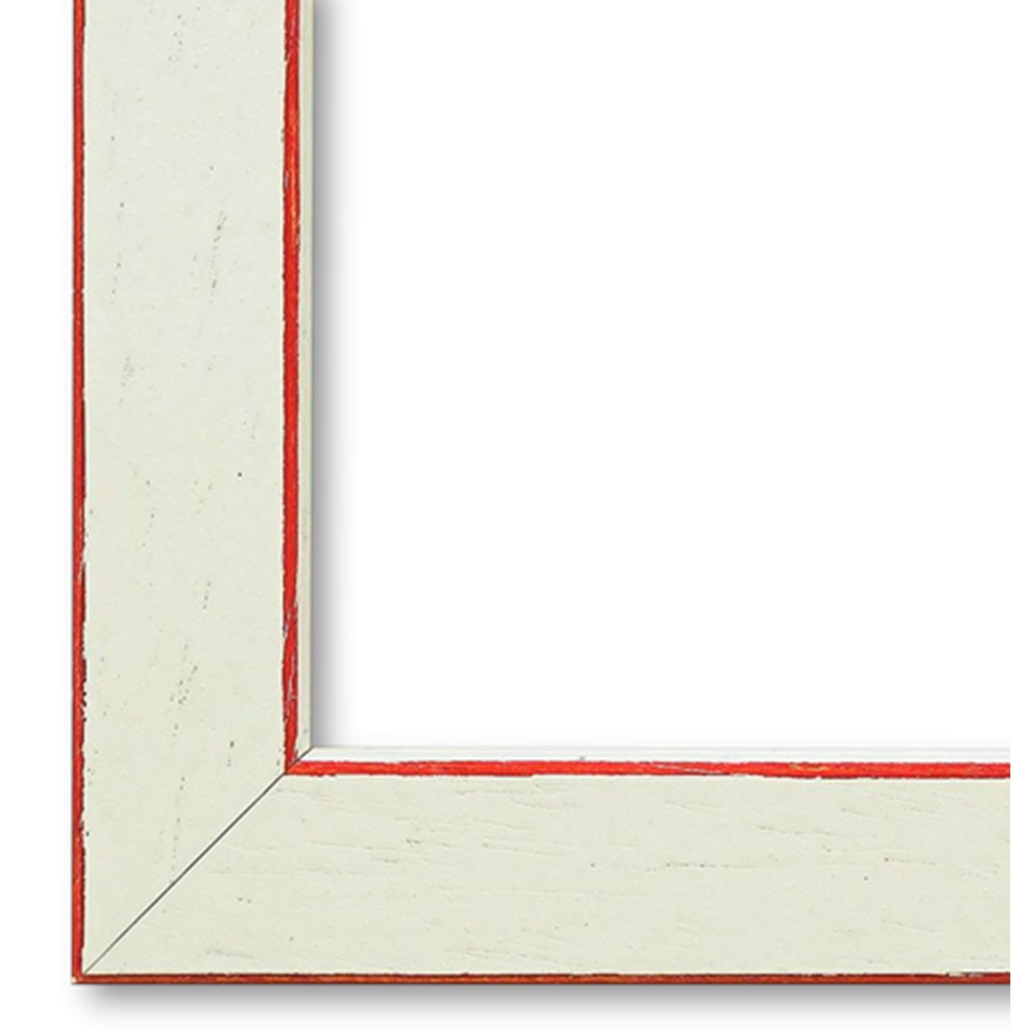 Bilderrahmen Bamberg vintage shabby retro in Weiß Rot aus Holz