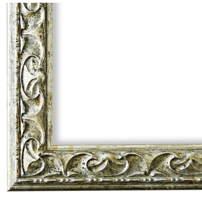 Bilderrahmen Mantova antik vintage verziert in Silber aus holz