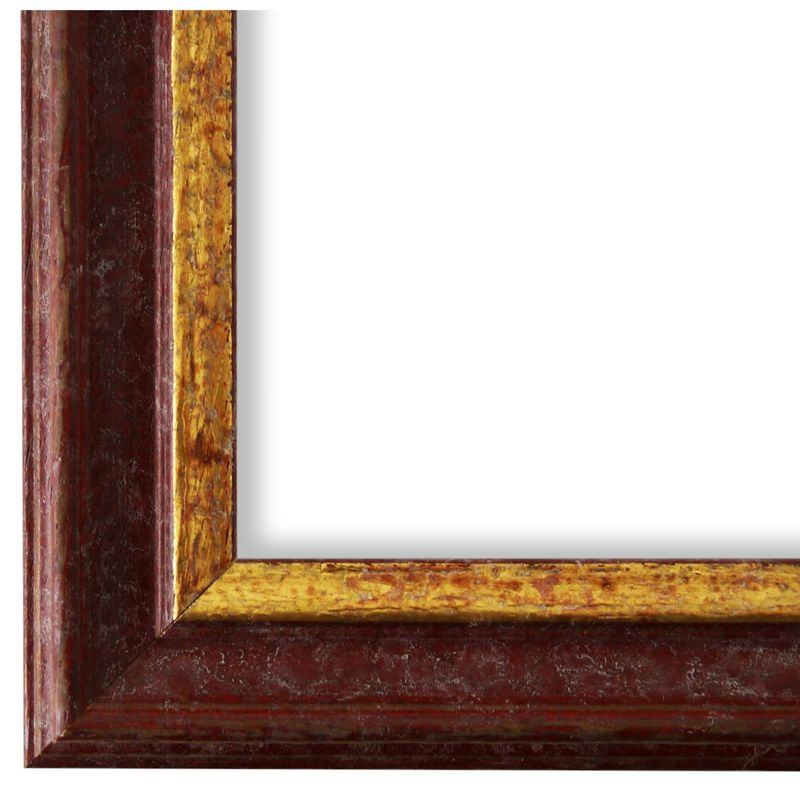 Bilderrahmen Forli antik vintage shabby in Rot Braun Gold aus Holz