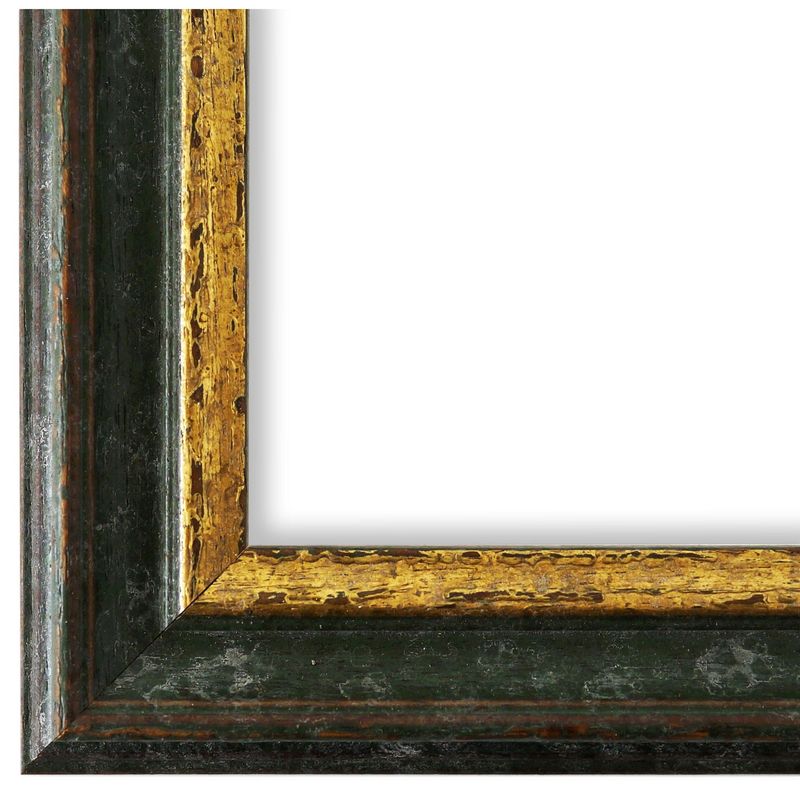 Bilderrahmen Forli antik vintage shabby in Grün Gold aus Holz