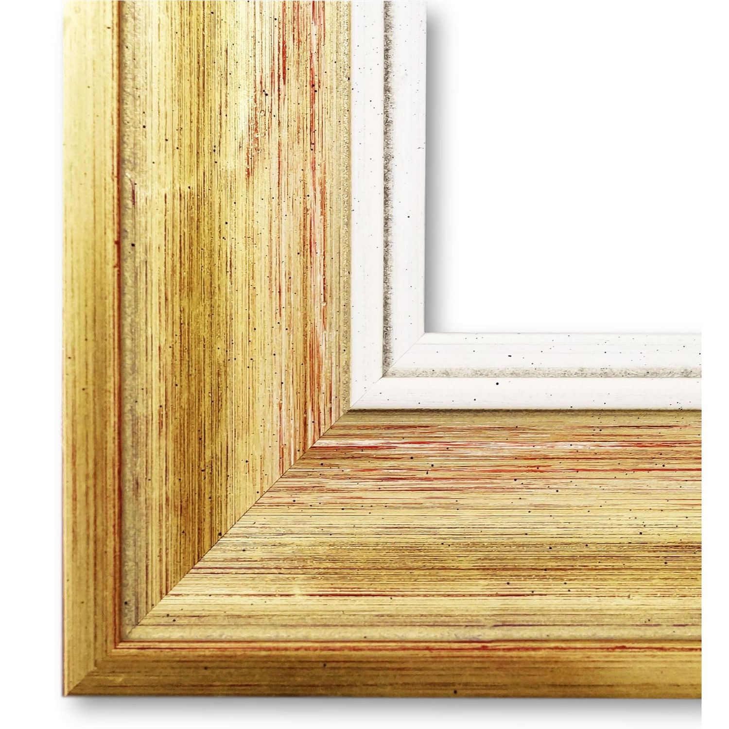 Bilderrahmen Passau antik vintage in Gold Rot Weiß 50x70 cm mit Normalglas