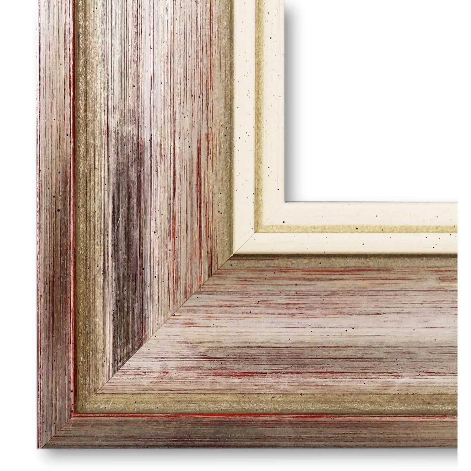 Bilderrahmen Passau antik vintage in Silber Rot Weiß 91,5x122 cm mit Acrylglas