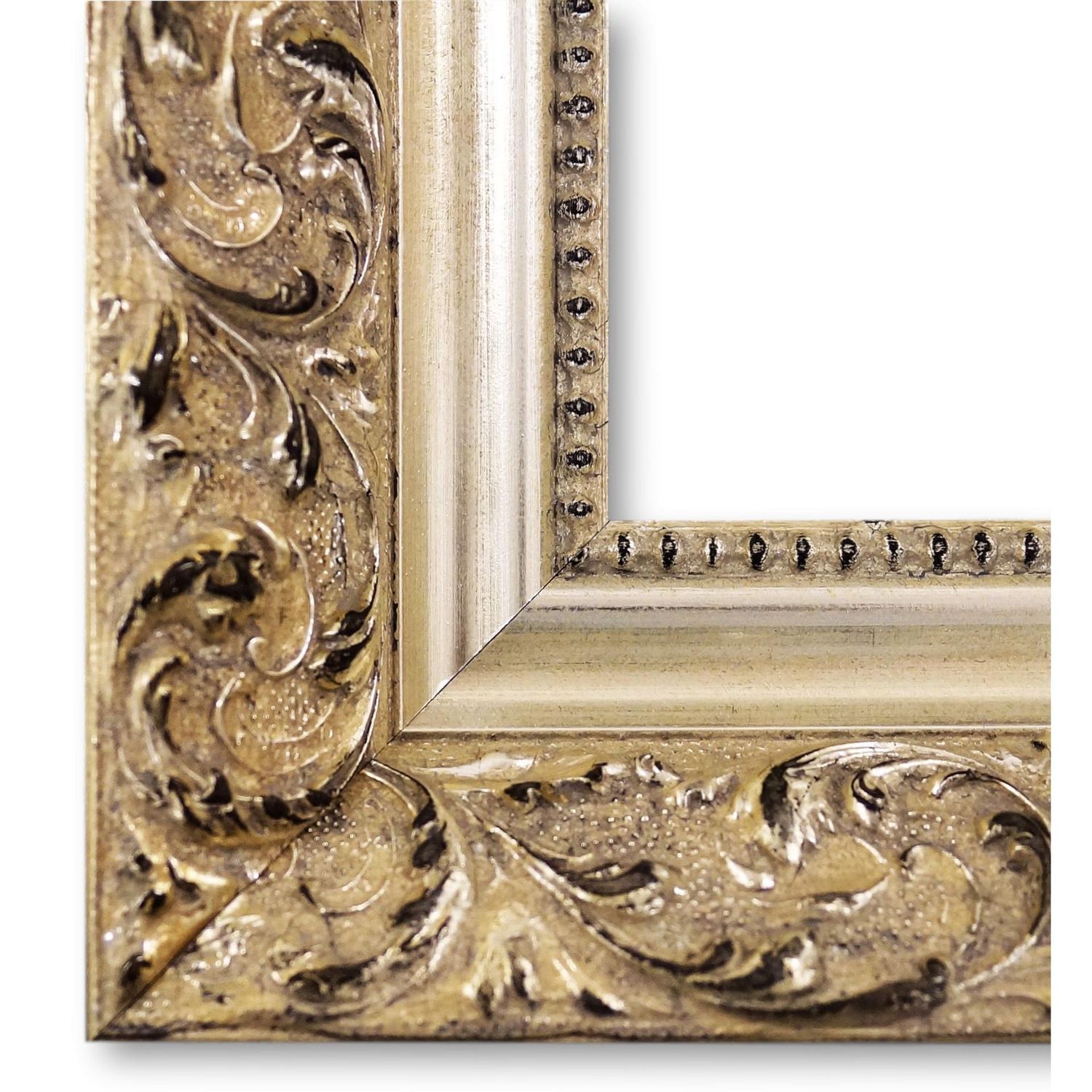 Bilderrahmen Velburg antik vintage barock in Silber 80x200 cm ohne Glas