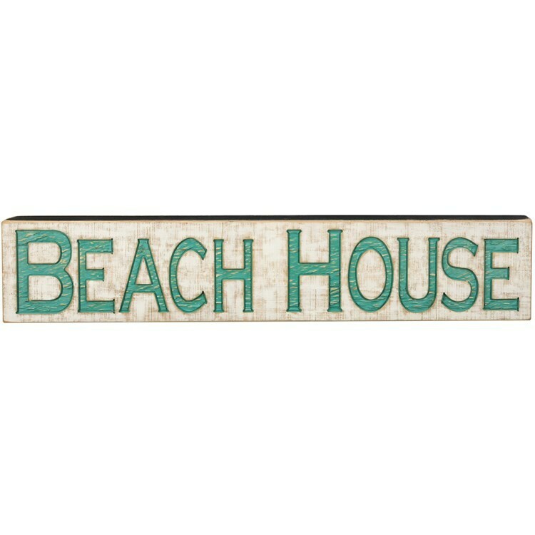 Jumbo Carved Sign - Beach House (Horizontal) 47" W 9" Tall 1" Thick