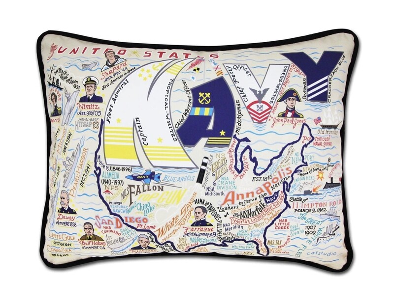 Navy Printed Pillow