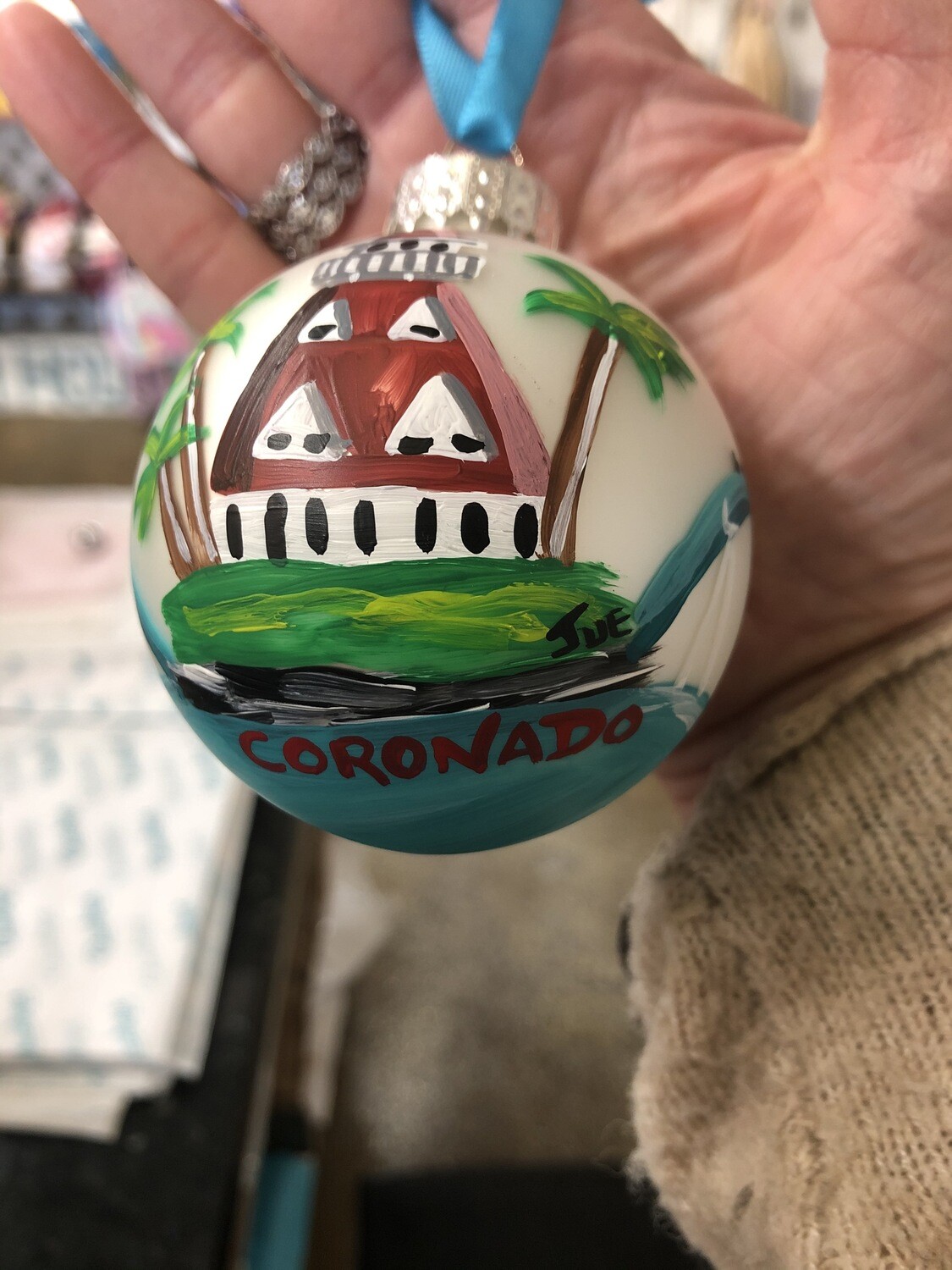 San Diego / Coronado frosted Ball Ornament