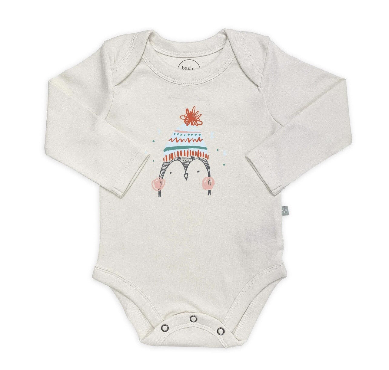 Organic Cotto  Holiday Penguin Long Sleeve Onesie 0-3 Mo