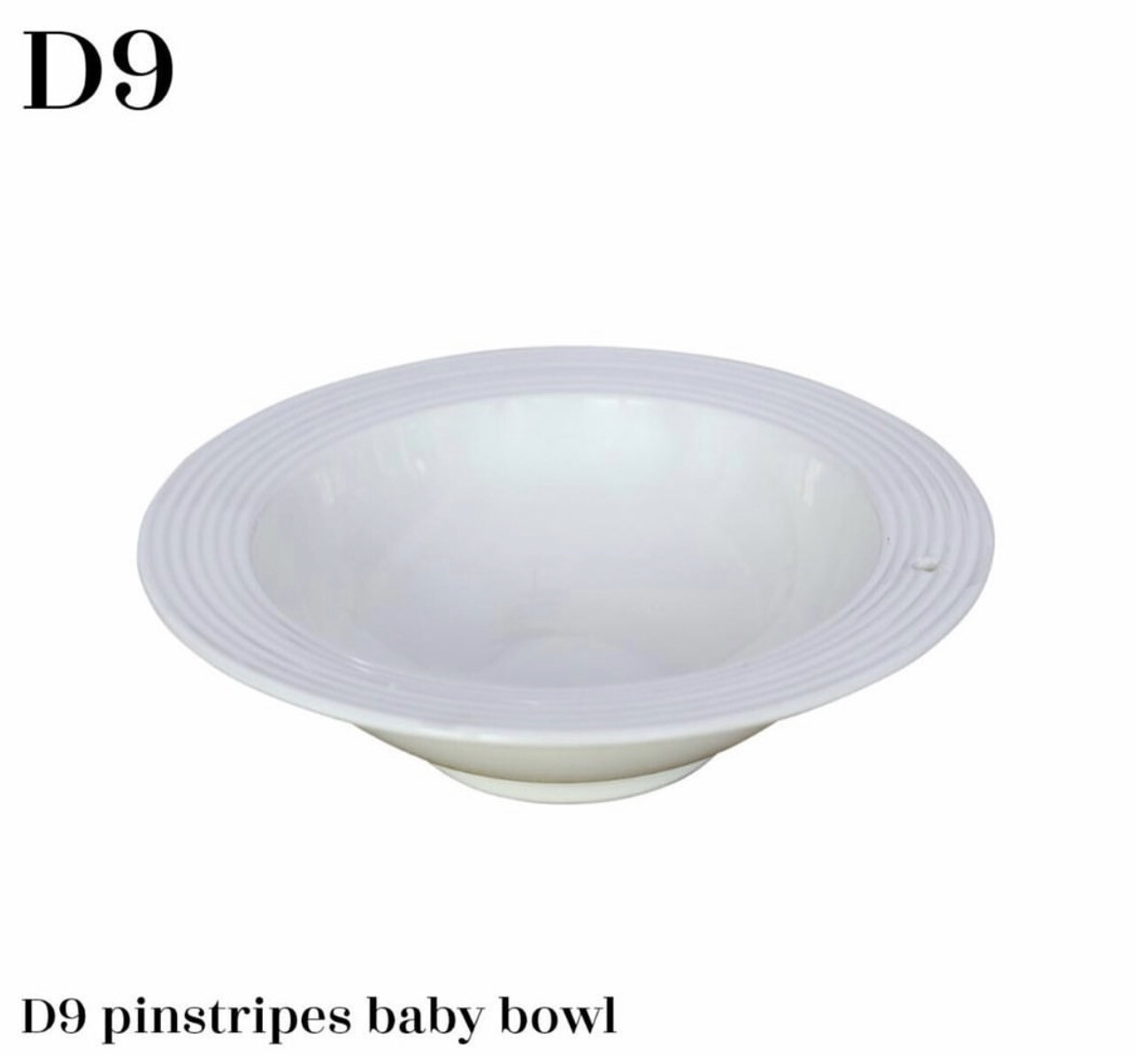 D9 Pinstripe Baby Bowl 9.5” diameter X 2.75” deep