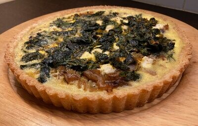 Swiss Chard, Caramelized Onion & Goat Cheese Quiche