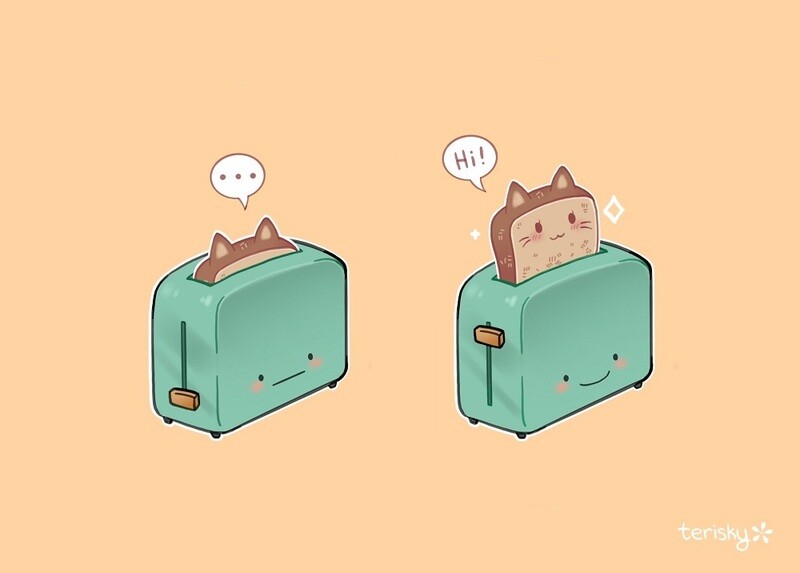 Cat Toaster Postcard