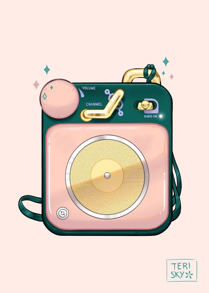 Cotton Candy Button Postcard