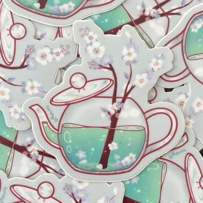 Blooming Teapot Sticker