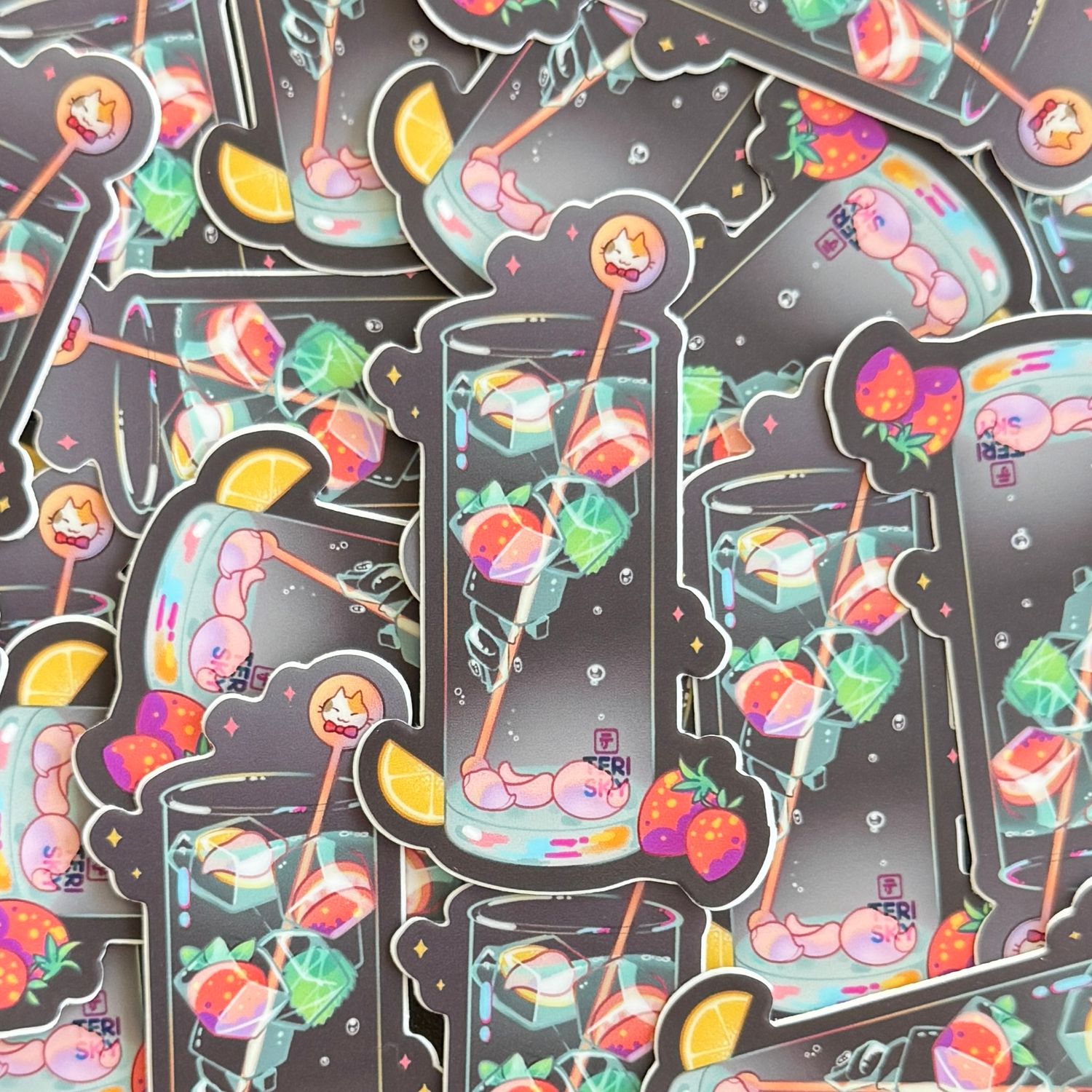 Strawberry Rose Soda Sticker