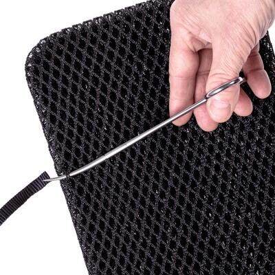 Run the strap through the Ventisit material on the back side