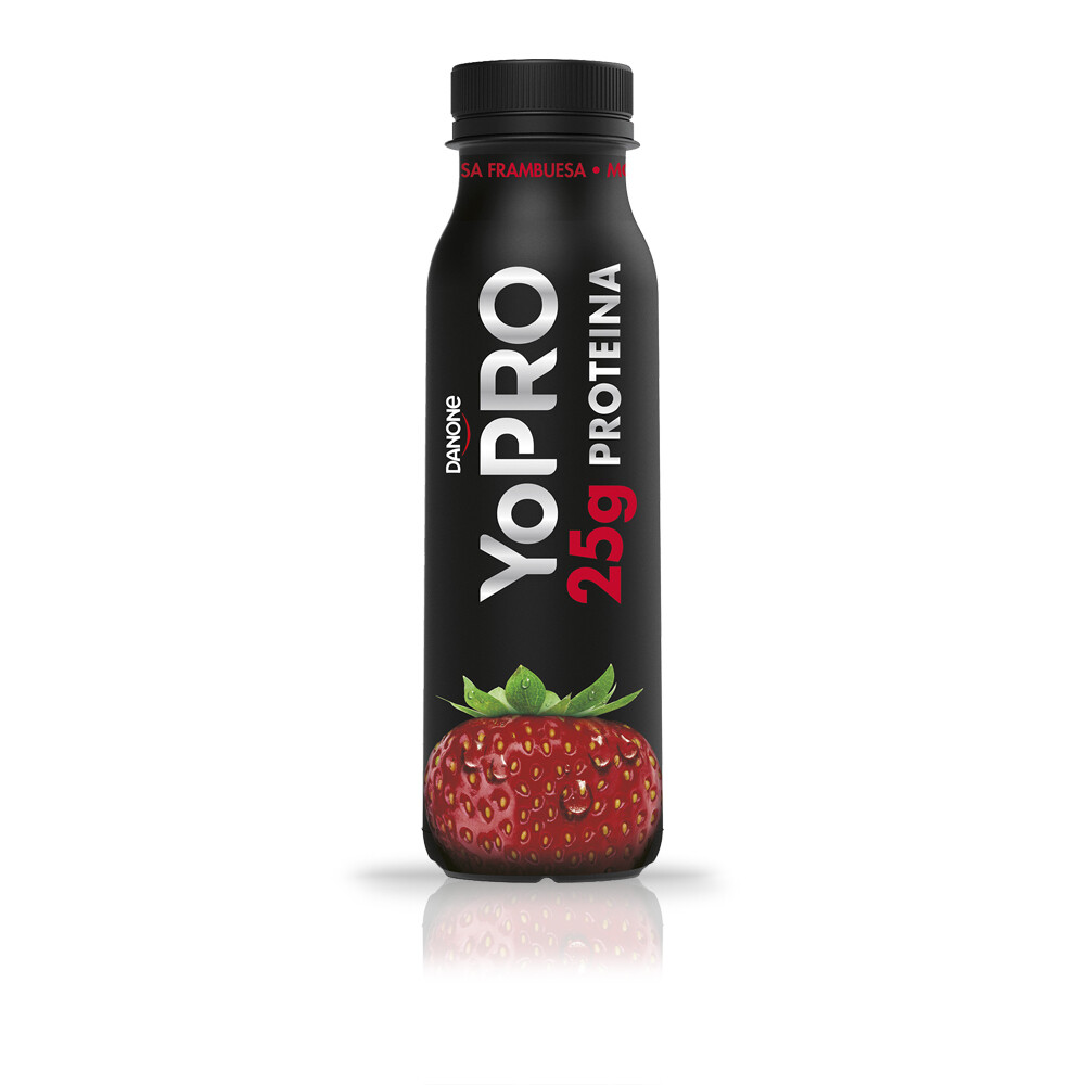 Yogur líquido sabor fresa y frambuesa YOPRO de DANONE.