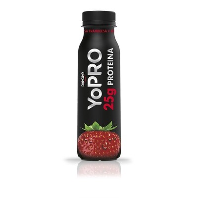 Yogur líquido sabor fresa y frambuesa YOPRO de DANONE.