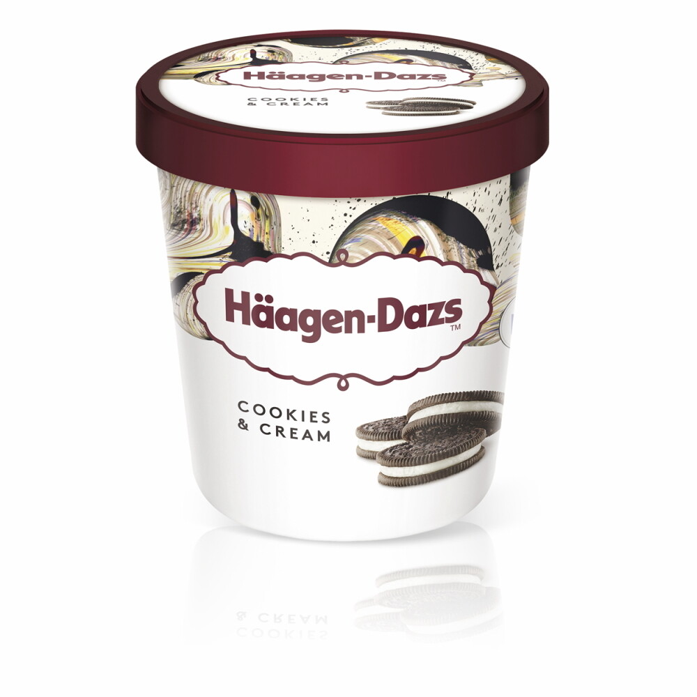 Tarrina de helado sabor cookies &amp; cream HÄAGEN-DAZS.