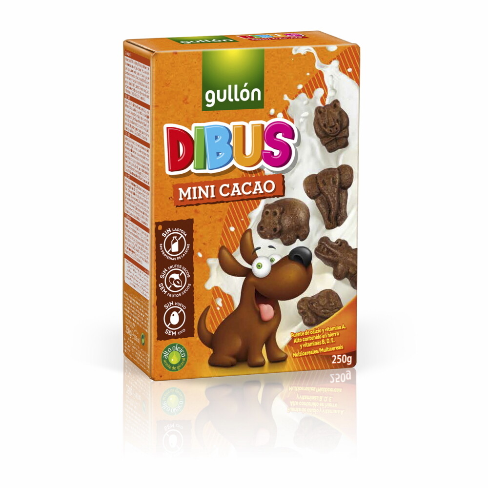 Galletas DIBUS mini cacao de GULLÓN. Sin lactosa, sin frutos secos y sin huevo.