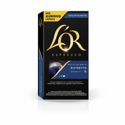 Café DESCAFEINATTO RISTRETTO L&#39;OR intensidad 9