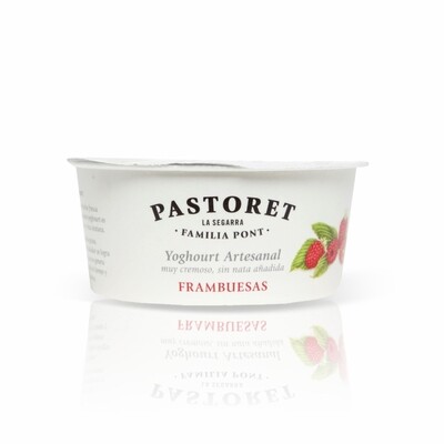Yoghourt artesanal frambuesas sin gluten PASTORET (125 gramos).