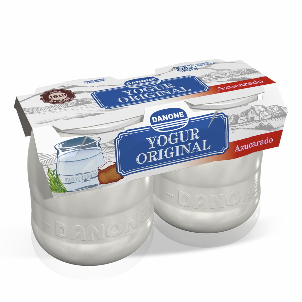 Yogur natural original azucarado de DANONE (pack 2).