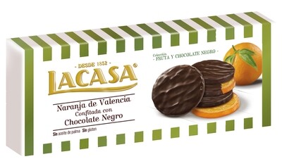 Naranja de Valencia confitada con chocolate negro LACASA.