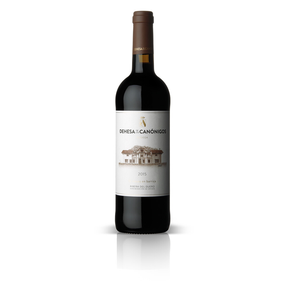 Vino tinto con 15 meses de barrica D.O. Ribera de Duero DEHESA DE LOS CANÓNIGOS, 75 cl.