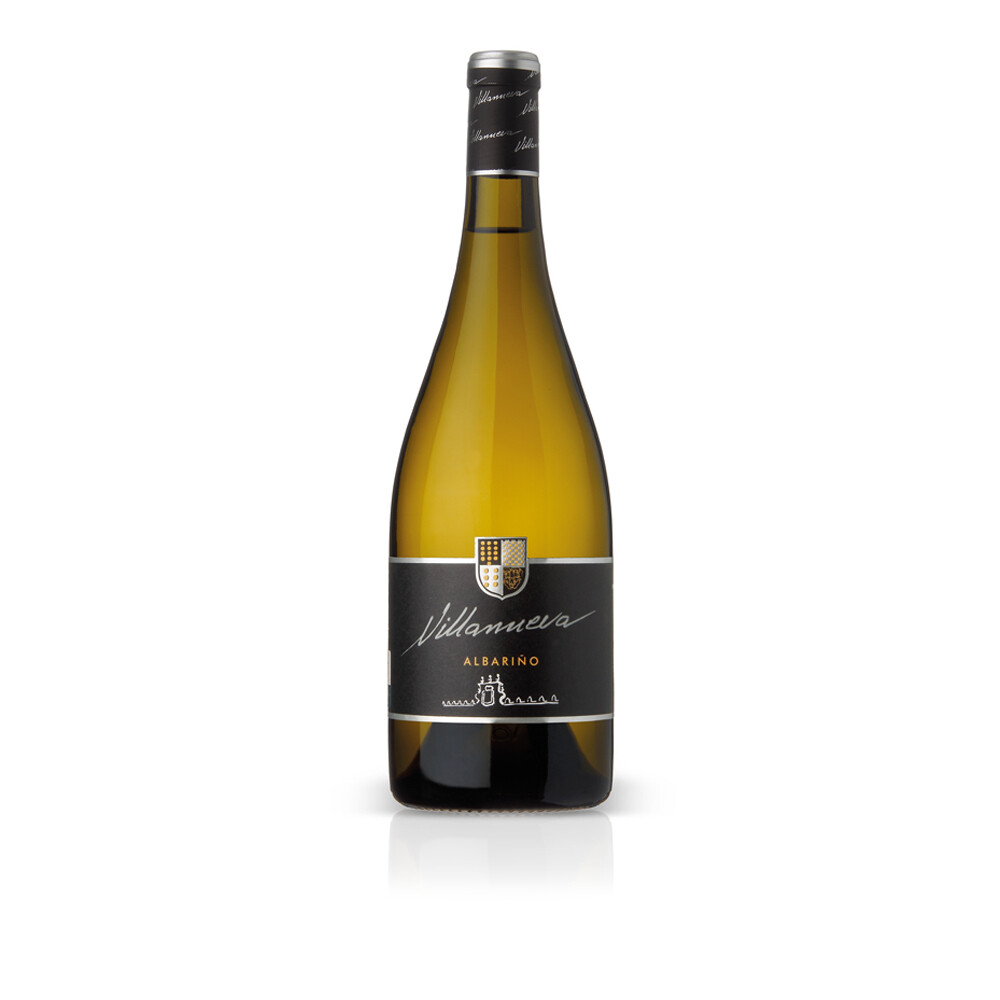 Vino blanco albariño D.O. Rías Baixas VILLANUEVA, botella de 75 cl.