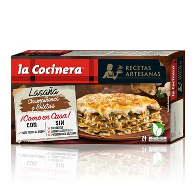 Lasaña de champiñones y boletus LA COCINERA.
