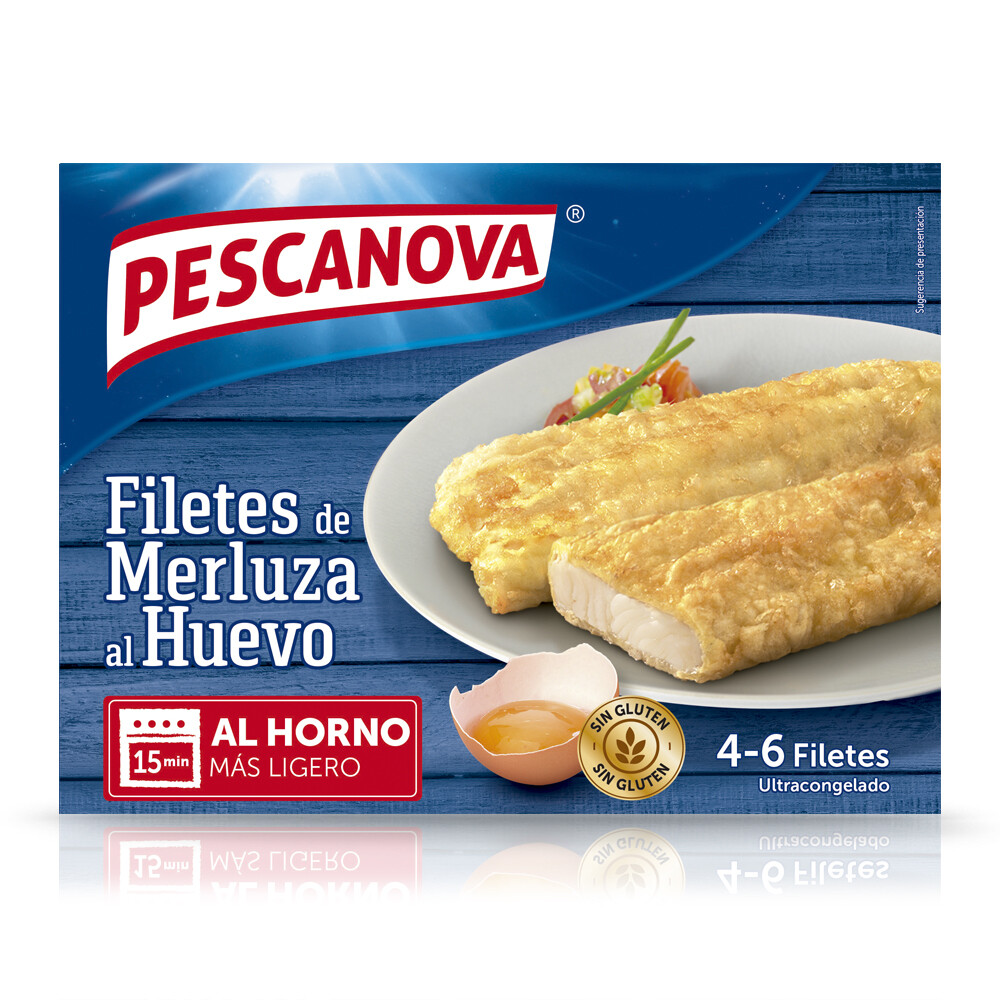 Filetes de merluza al huevo sin gluten PESCANOVA.