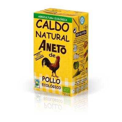 Caldo natural de pollo ecológico ANETO (1 litro).