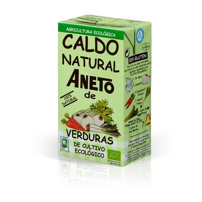 Caldo natural de verduras de cultivo ecológico ANETO.