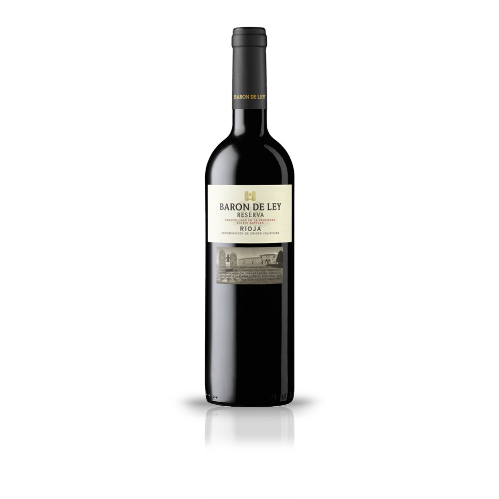 Vino tinto reserva D.O. Rioja BARÓN DE LEY, 75 cl.
