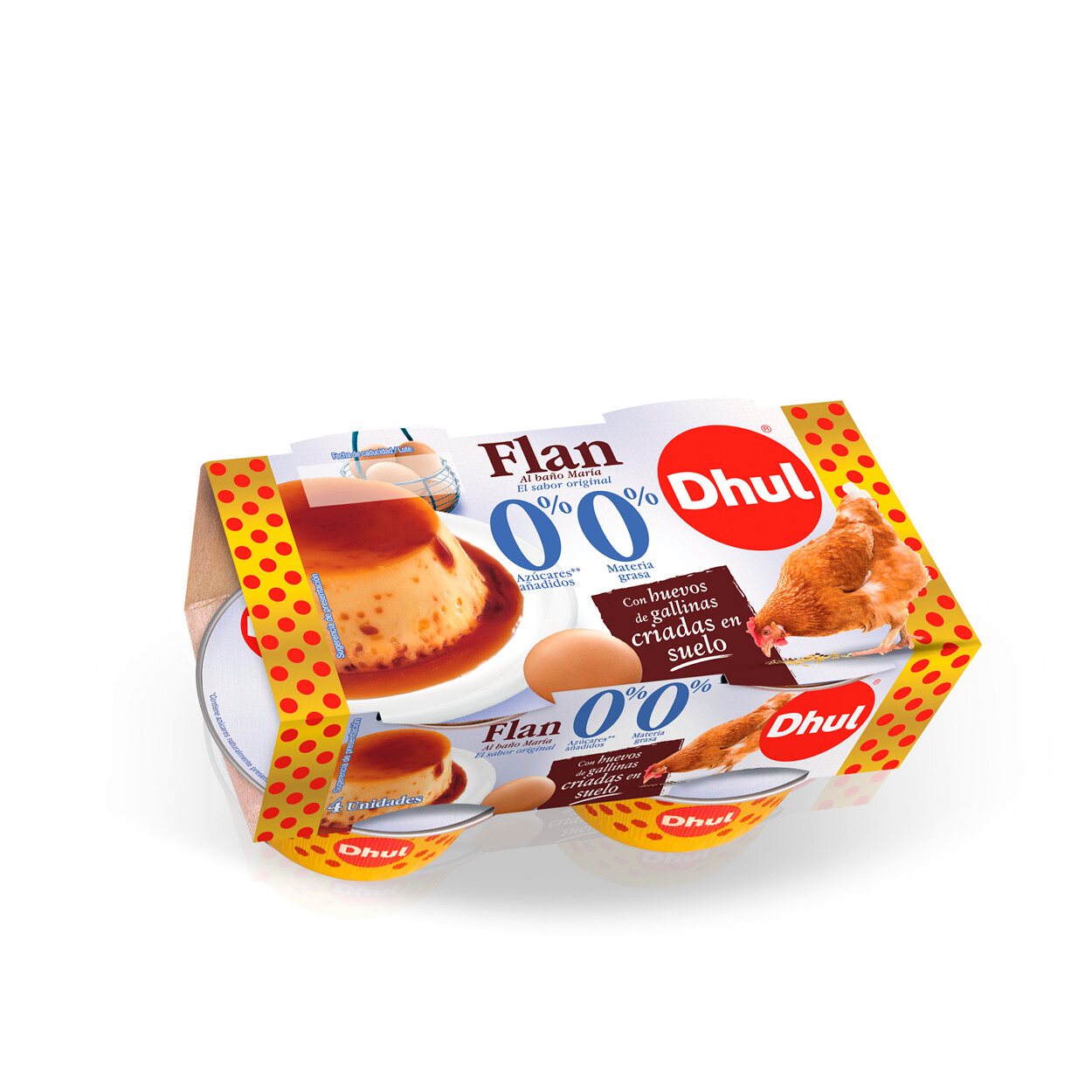 Flan de huevo 0% materia grasa 0% azúcares añadidos DHUL.