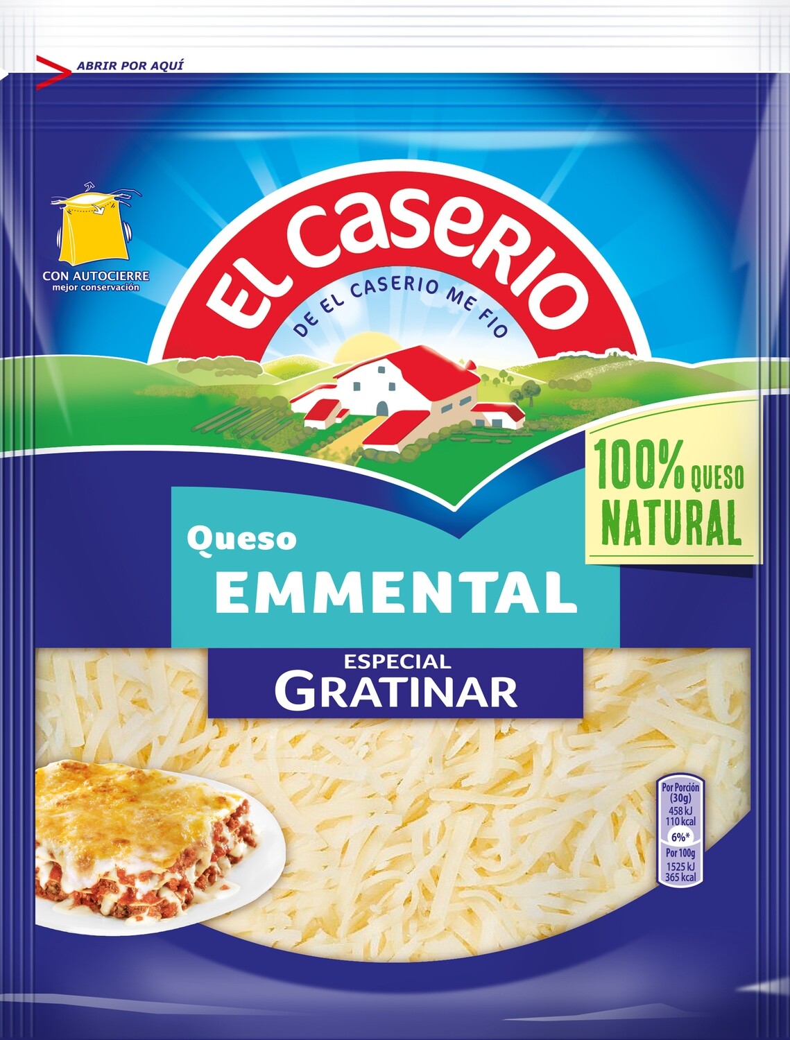 Queso rallado emmental EL CASERÍO.