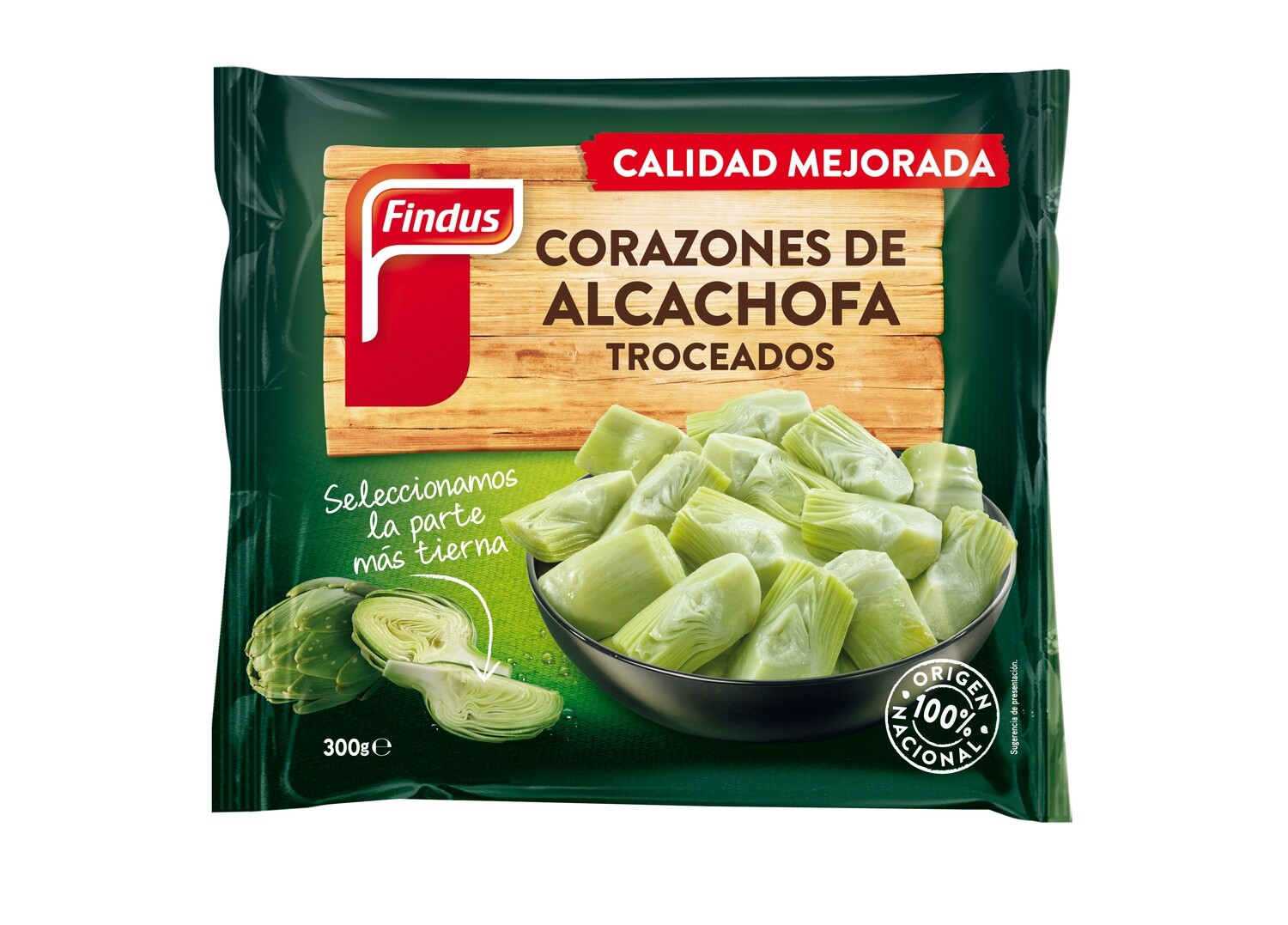 Corazones de alcachofas troceadas FINDUS 300g.