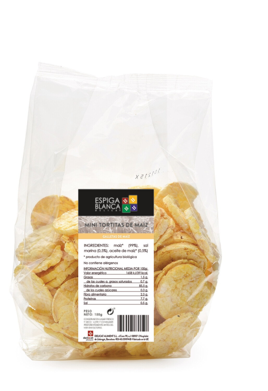 Mini tortitas de maíz ESPIGA BLANCA.