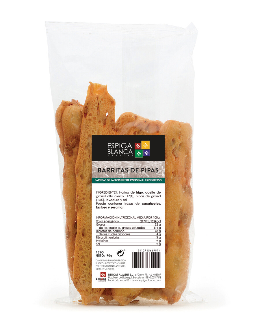 Barritas de pipas ESPIGA BLANCA 90 g.