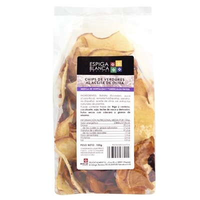 Chips de verduras al aceite de oliva ESPIGA BLANCA 100 g.