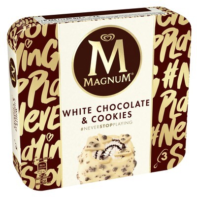 MAGNUM  white chocolate y cookies.