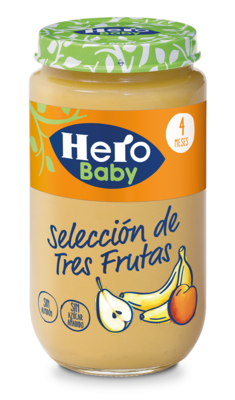 Potito 4 meses selección de tres frutas de HERO BABY.