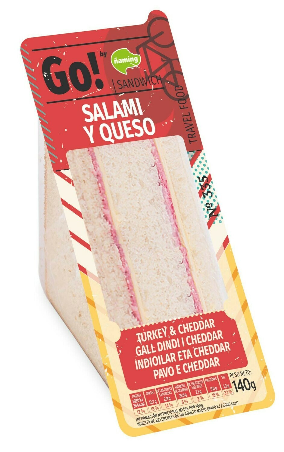 Sandwich de salami extra y queso GO! ÑAMING.