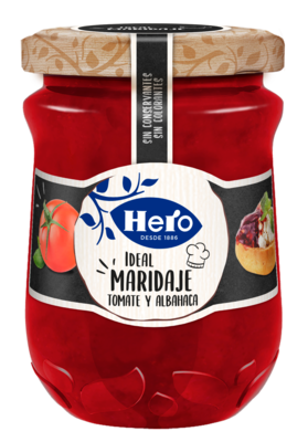 Ideal maridaje. Mermelada de tomate y albahaca HERO.