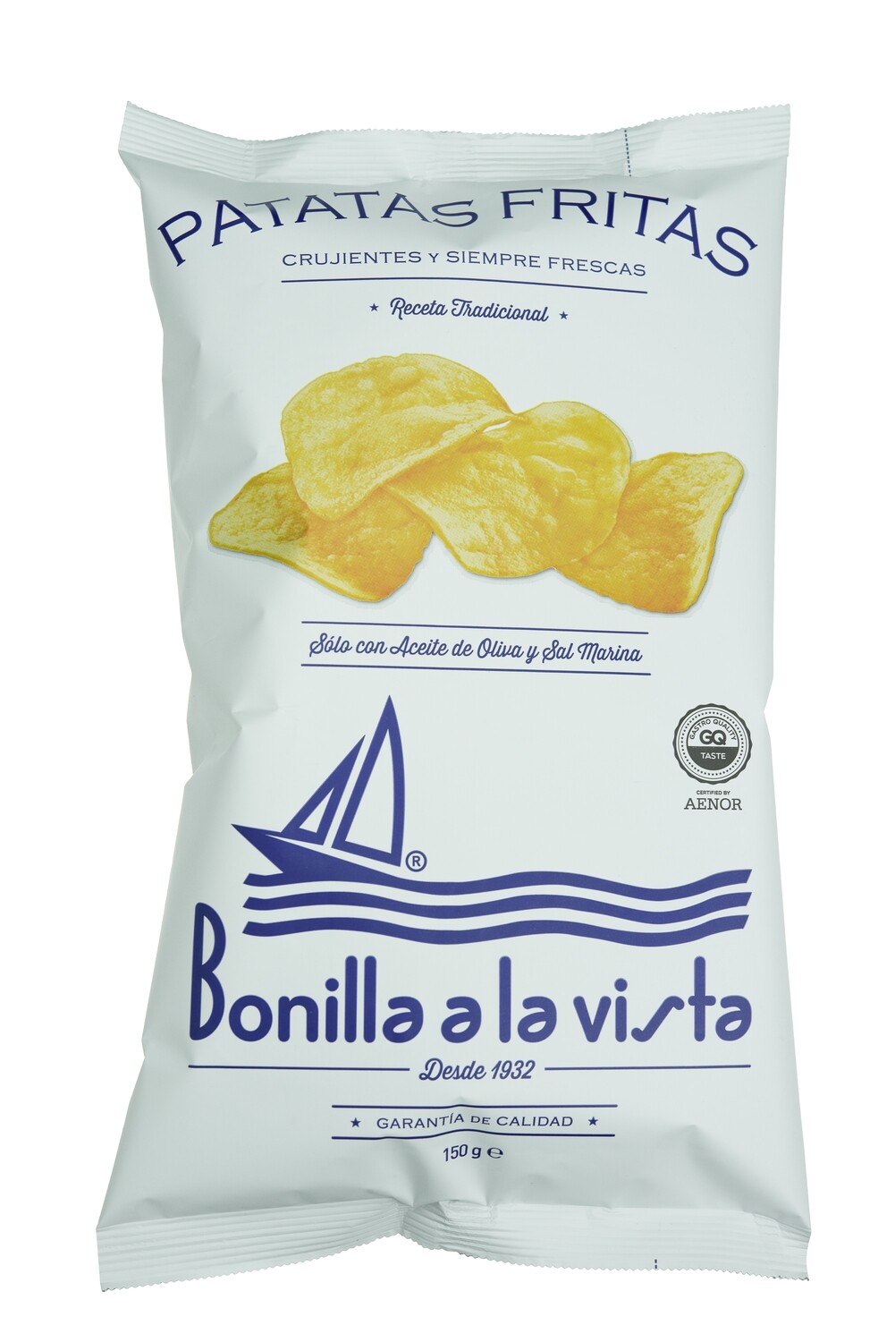 Patatas fritas con aceite de oliva y sal marina BONILLA.