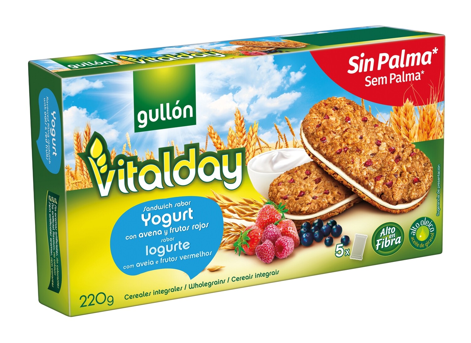 VITALDAY sabor yogur y avena con frutos rojos de GULLÓN