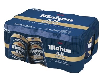 Cerveza MAHOU 0,0 tostada pack12