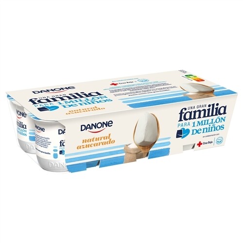Yogur natural azucarado de DANONE (pack 8).