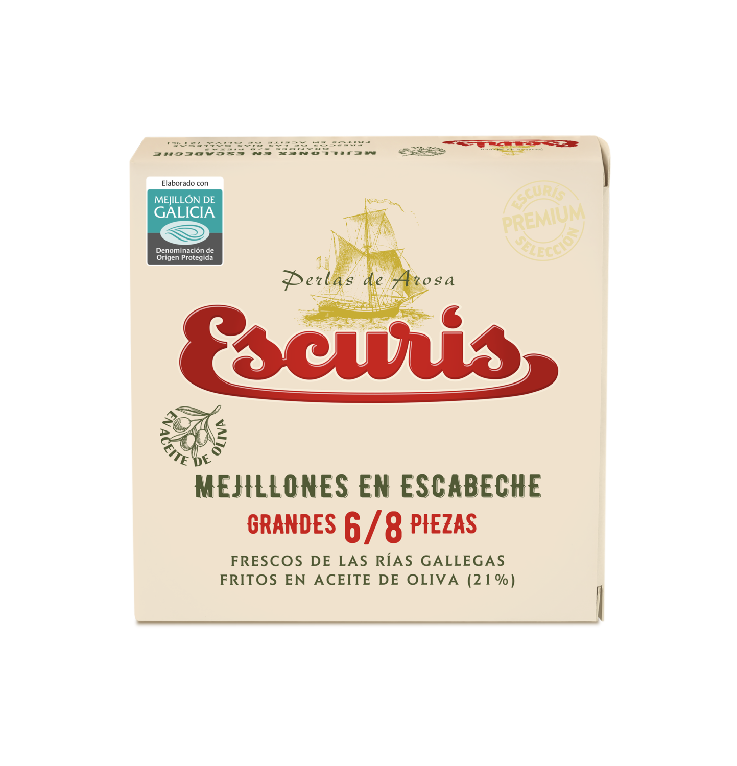 Mejillones en escabeche grandes 6-8 piezas ESCURIS.